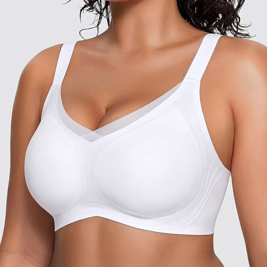 Soutien-gorge sans armatures à empiècement en maille
