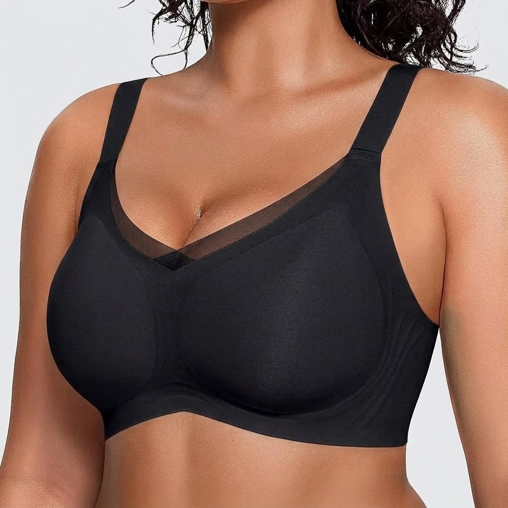 Soutien-gorge sans armatures à empiècement en maille