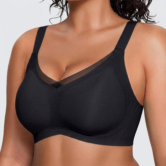 Soutien-gorge sans armatures à empiècement en maille