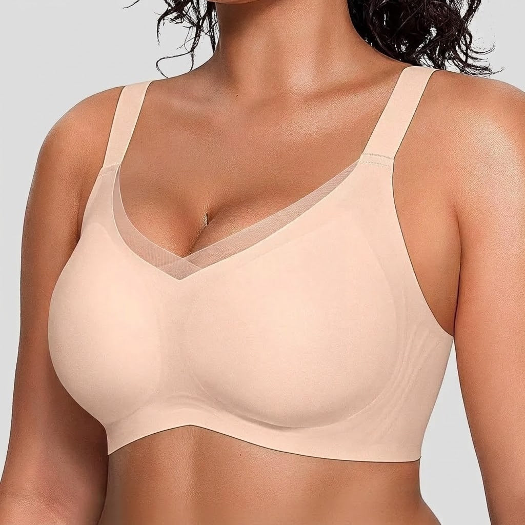 Soutien-gorge sans armatures à empiècement en maille
